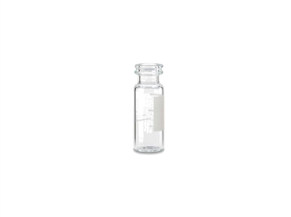 Picture of 4mL Crimp/Snap Top Vial, Clear Glass with Graduated Write-on Patch, 13mm Crimp Finish